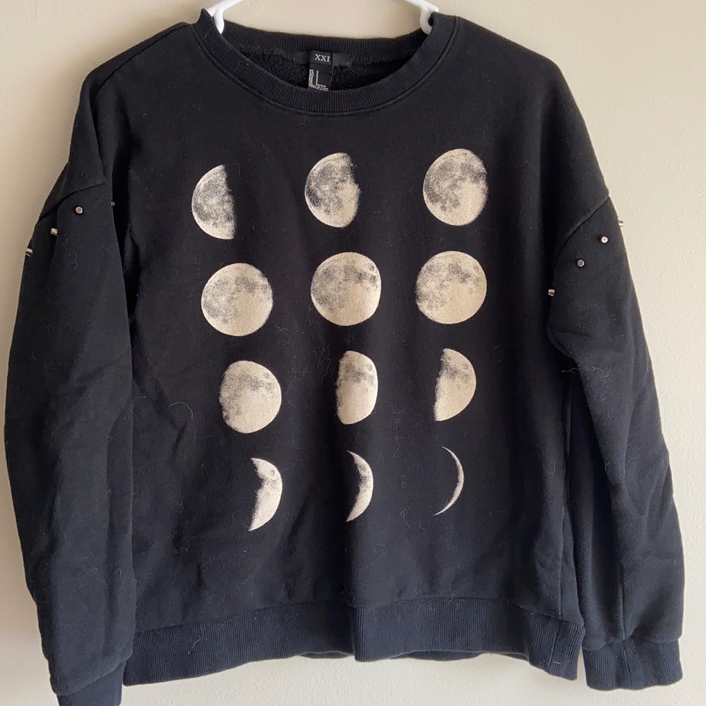 Moon Phases sweater with Studded Sleeves